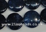 CKU138 15.5 inches 20mm flat round dyed kunzite beads wholesale