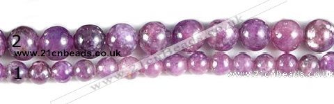 CKU15 15 inches 4mm & 6mm round purple kunzite beads wholesale