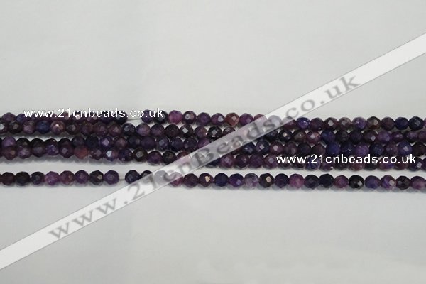 CKU20 15.5 inches 4mm faceted round purple kunzite beads wholesale