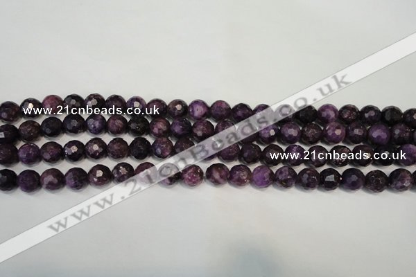 CKU22 15.5 inches 8mm faceted round purple kunzite beads wholesale