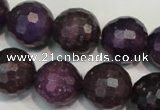 CKU26 15.5 inches 16mm faceted round purple kunzite beads wholesale