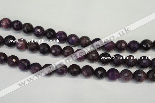 CKU27 15.5 inches 18mm faceted round purple kunzite beads wholesale