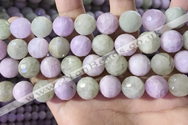 CKU327 15.5 inches 12mm - 12.5mm faceted round natural kunzite beads