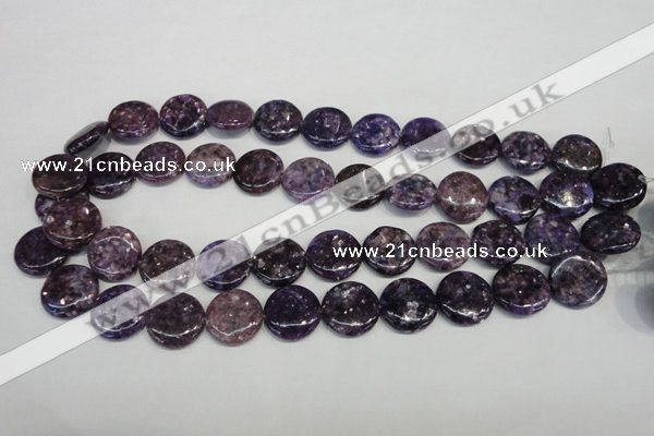 CKU37 15.5 inches 18mm flat round purple kunzite beads wholesale