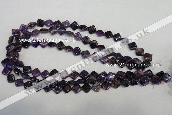 CKU48 15.5 inches 10*10mm diamond purple kunzite beads wholesale