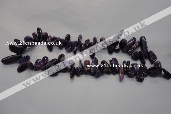 CKU52 15.5 inches 6*12mm - 9*27mm purple kunzite chips beads