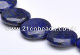 CLA19 18mm coin deep blue dyed lapis lazuli gemstone beads