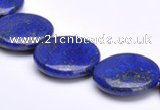 CLA20 coin 20mm deep blue dyed lapis lazuli gemstone beads