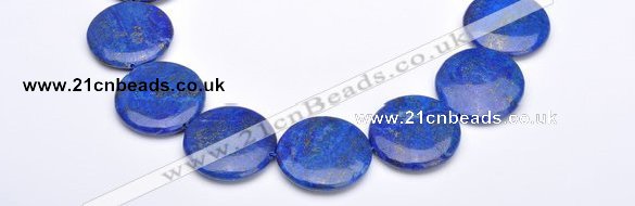 CLA21 coin deep blue dyed lapis lazuli 25mm gemstone beads