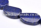 CLA31 19*25mm twisted oval deep blue dyed lapis lazuli beads