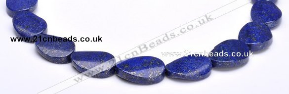 CLA31 19*25mm twisted oval deep blue dyed lapis lazuli beads