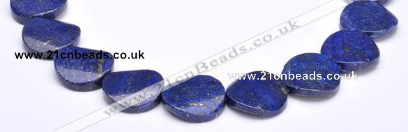 CLA32 26*26mm twisted coin deep blue dyed lapis lazuli beads