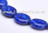 CLA33 12*15mm flat oval deep blue dyed lapis lazuli beads