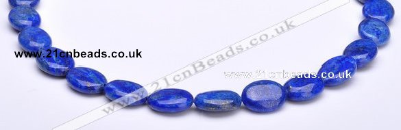 CLA33 12*15mm flat oval deep blue dyed lapis lazuli beads