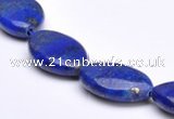 CLA34 13*20mm flat oval deep blue dyed lapis lazuli beads