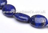 CLA35 flat oval 13*18mm deep blue dyed lapis lazuli beads