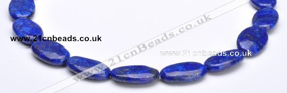 CLA36 flat oval deep blue dyed lapis lazuli 15*25mm beads