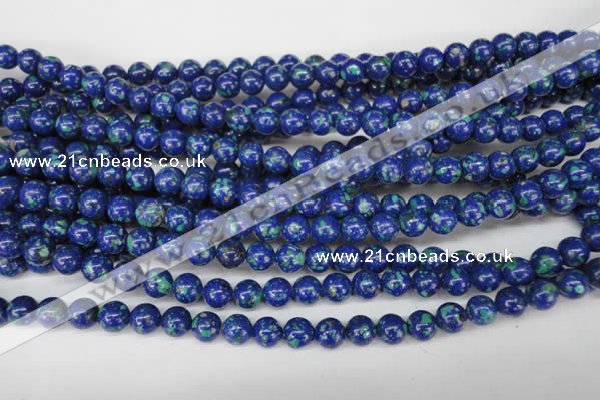 CLA402 15.5 inches 8mm round synthetic lapis lazuli beads