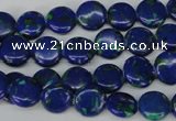 CLA410 15.5 inches 10mm flat round synthetic lapis lazuli beads