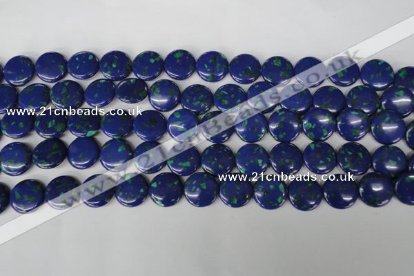 CLA415 15.5 inches 20mm flat round synthetic lapis lazuli beads