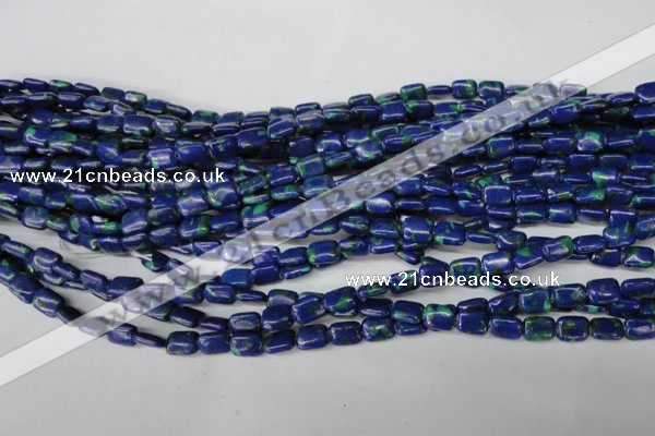 CLA425 15.5 inches 6*8mm rectangle synthetic lapis lazuli beads