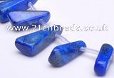 CLA44 Freeform pyramid deep blue dyed lapis lazuli stone beads