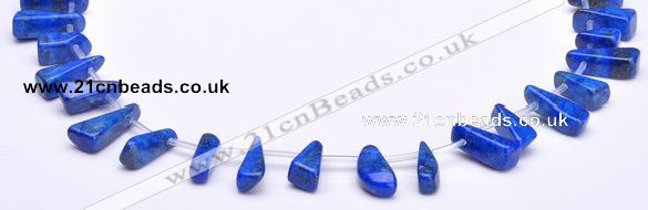 CLA44 Freeform pyramid deep blue dyed lapis lazuli stone beads