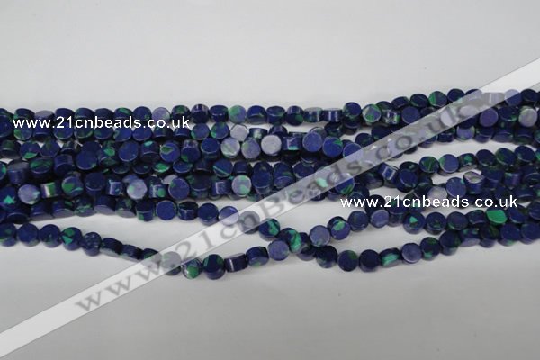 CLA441 15.5 inches 6mm coin synthetic lapis lazuli beads