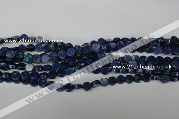 CLA442 15.5 inches 8mm coin synthetic lapis lazuli beads