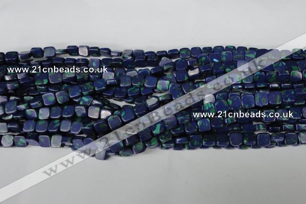 CLA447 15.5 inches 8*8mm square synthetic lapis lazuli beads