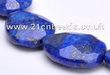 CLA45 19*25mm faceted teardrop deep blue dyed lapis lazuli beads