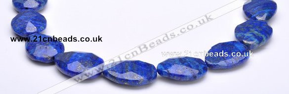 CLA45 19*25mm faceted teardrop deep blue dyed lapis lazuli beads