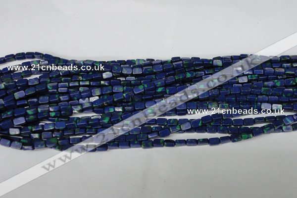 CLA451 15.5 inches 4*6mm rectangle synthetic lapis lazuli beads