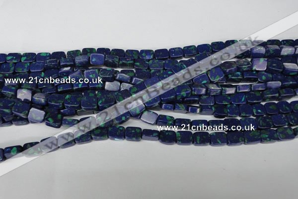 CLA453 15.5 inches 8*10mm rectangle synthetic lapis lazuli beads