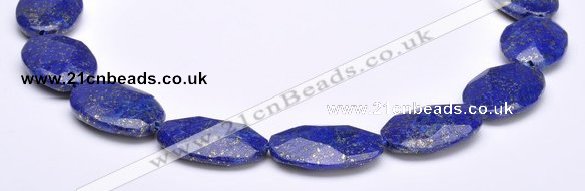 CLA46 20*30mm faceted oval deep blue dyed lapis lazuli beads