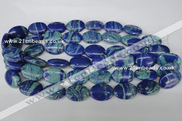 CLA465 15.5 inches 18*25mm oval synthetic lapis lazuli beads