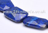 CLA47 Faceted rectangle 20*30mm deep blue dyed lapis lazuli bead