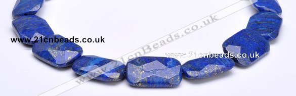 CLA47 Faceted rectangle 20*30mm deep blue dyed lapis lazuli bead