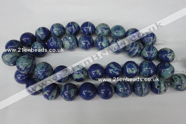 CLA475 15.5 inches 20mm round synthetic lapis lazuli beads