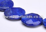 CLA48 Faceted coin 25*25mm deep blue dyed lapis lazuli beads