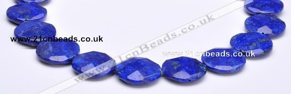 CLA48 Faceted coin 25*25mm deep blue dyed lapis lazuli beads