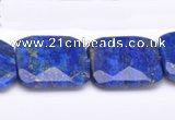 CLA49 Faceted square 25*25mm deep blue dyed lapis lazuli beads