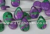 CLA535 Top-drilled 10*14mm flat teardrop synthetic lapis lazuli beads