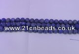 CLA61 15.5 inches 6mm round matte lapis lazuli beads