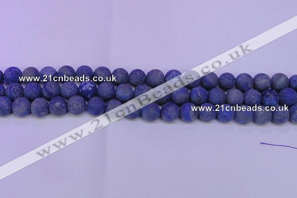 CLA66 15.5 inches 16mm round matte lapis lazuli beads