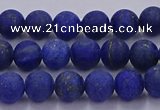 CLA70 15.5 inches 4mm round matte lapis lazuli beads wholesale