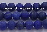 CLA70 15.5 inches 4mm round matte lapis lazuli beads wholesale
