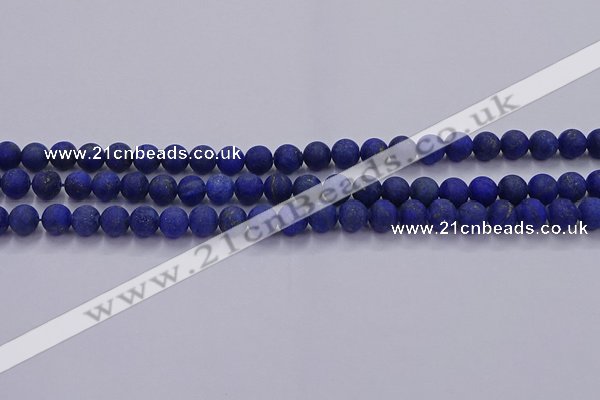 CLA70 15.5 inches 4mm round matte lapis lazuli beads wholesale