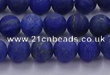 CLA71 15.5 inches 6mm round matte lapis lazuli beads wholesale