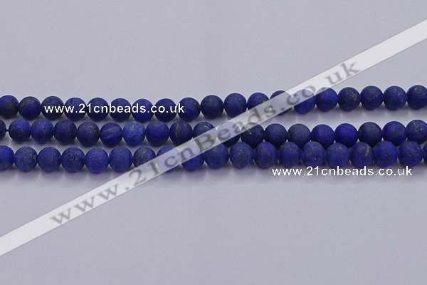 CLA71 15.5 inches 6mm round matte lapis lazuli beads wholesale